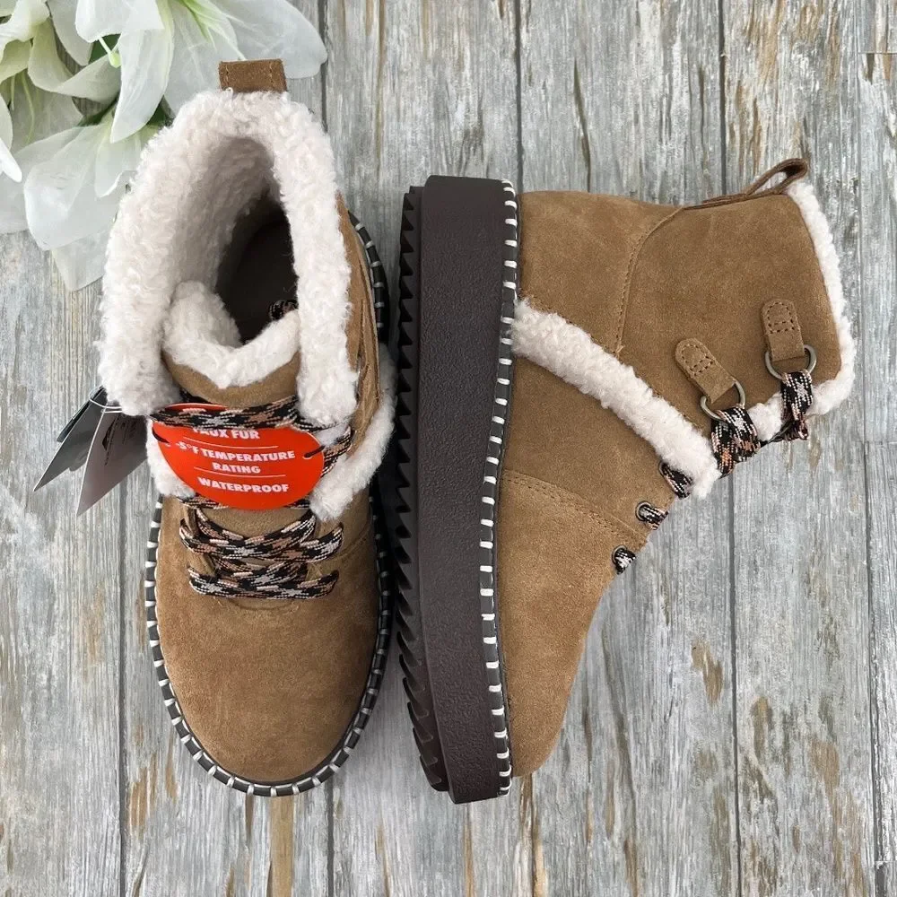 Little Girls Platform Winter Leather Boots Shoes Size 2